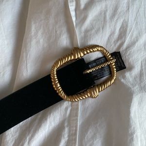 NWT ZARA GOLD BLACK VELVET BELT